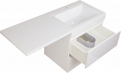 Style Line Мебель для ванной Даллас 150 R Люкс Plus 2 ящика подвесная белая – фотография-11